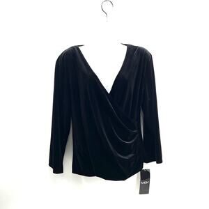 Vintage MSK Velvet Whimsigoth Top XL Black Drape Witchy Sexy Glam Cocktail‎ Goth